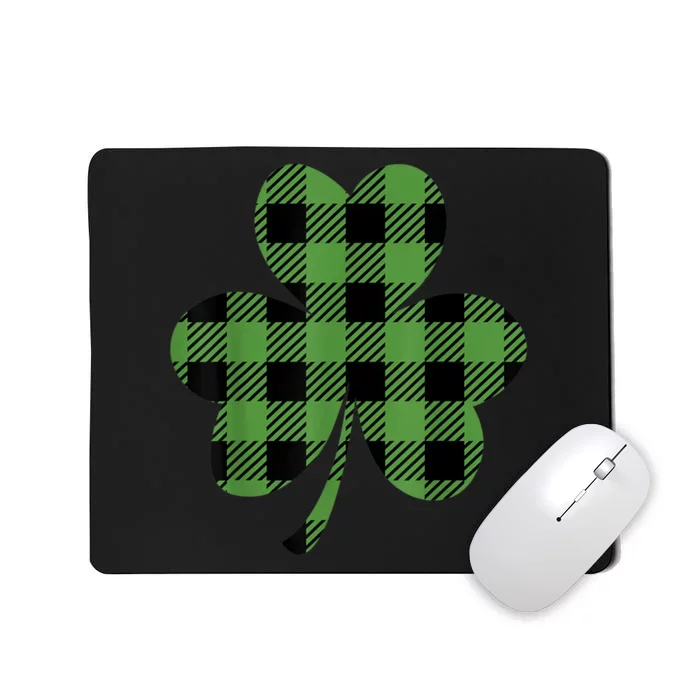 St Patricks Day Tee Irish Wo  Plaid Graphic Shamrock Mousepad