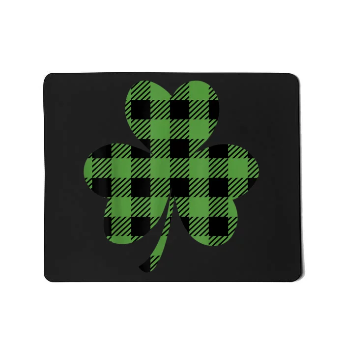 St Patricks Day Tee Irish Wo  Plaid Graphic Shamrock Mousepad