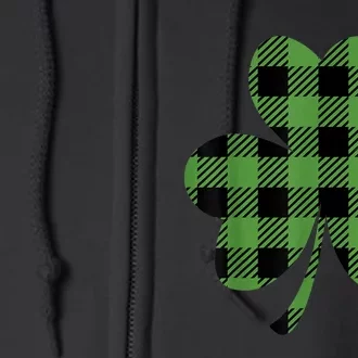 St Patricks Day Tee Irish Wo  Plaid Graphic Shamrock Full Zip Hoodie