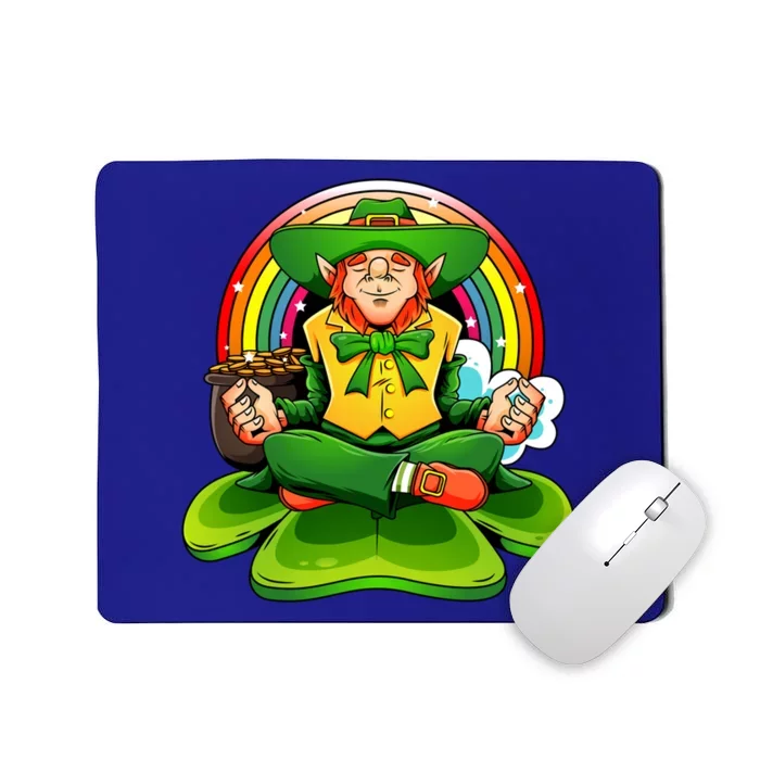 St Patricks Day Irish Yoga Leprechaun Meditating Yogi Patty Gift Mousepad