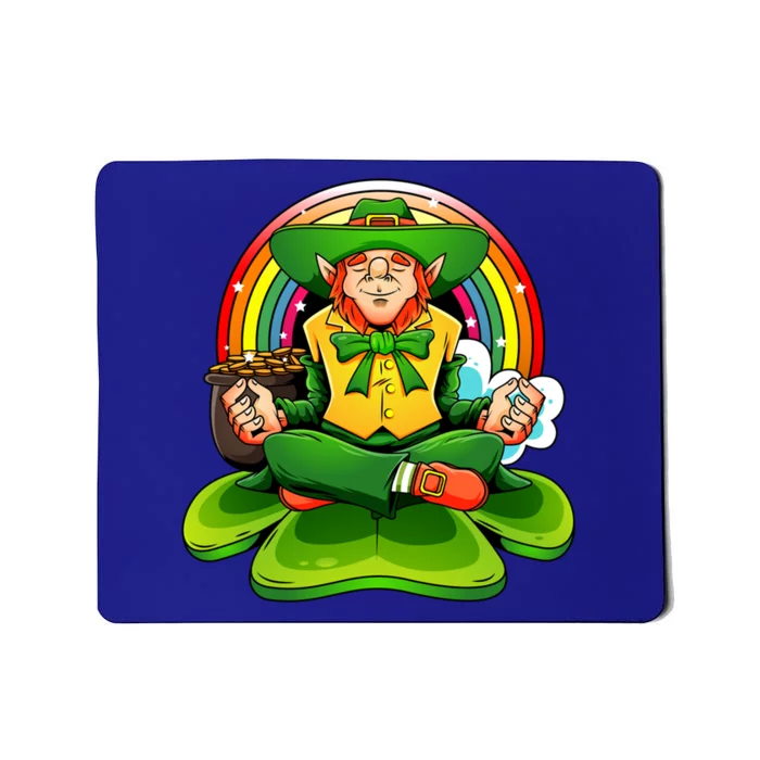 St Patricks Day Irish Yoga Leprechaun Meditating Yogi Patty Gift Mousepad