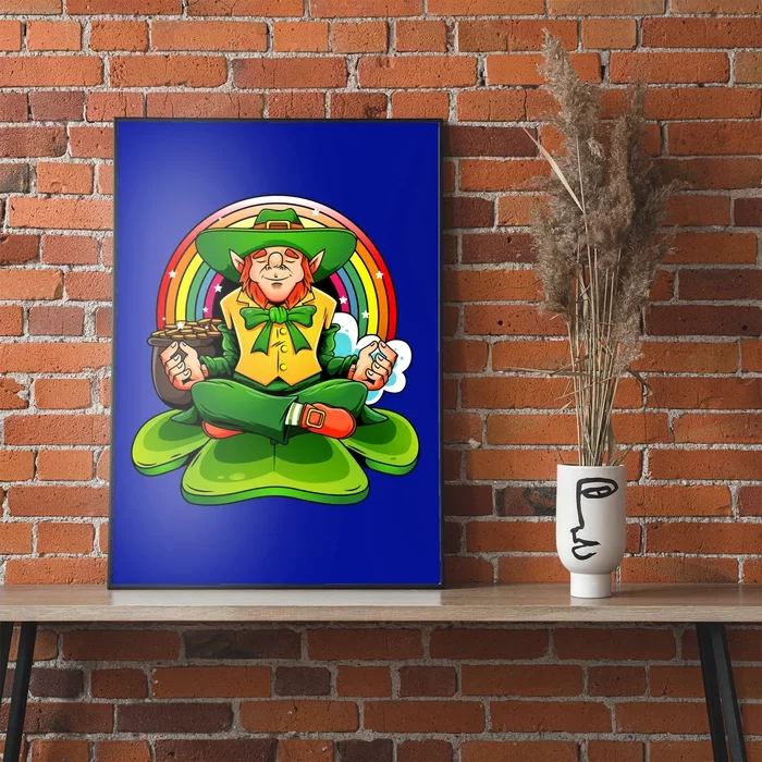 St Patricks Day Irish Yoga Leprechaun Meditating Yogi Patty Gift Poster