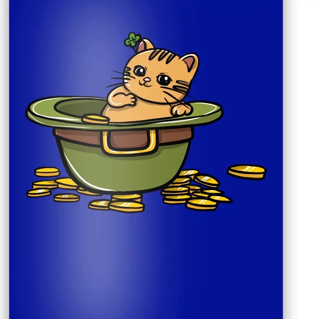 St Patrick's Day Cat And Pot Of Coins Gift Poster