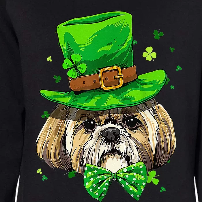 St Patrick's Day Leprechaun Shamrock Shih Tzu Irish Pet Dog Womens California Wash Sweatshirt