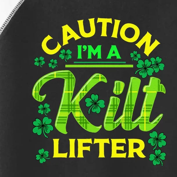 St Patrick's Day Caution I'm A Kilt Lifter Toddler Fine Jersey T-Shirt