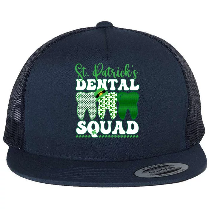 St Patrick's Dental Squad Leopard Tooth For Dentists Gift Flat Bill Trucker Hat