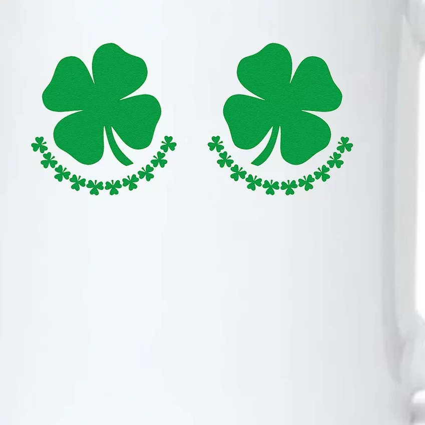 Saint Patricks Day Funny Novelty Joke Shamrock Boobs Womens Black Color Changing Mug