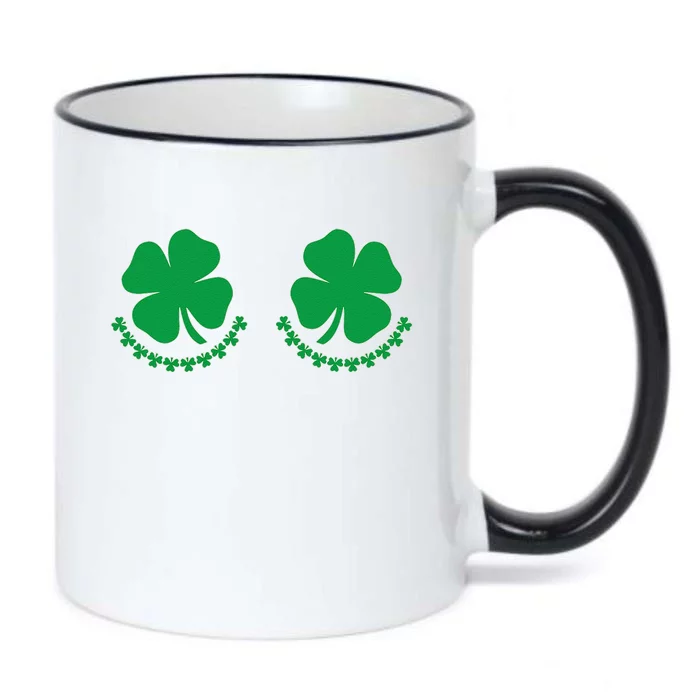 Saint Patricks Day Funny Novelty Joke Shamrock Boobs Womens Black Color Changing Mug