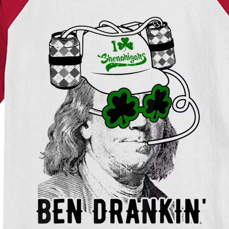 St Patricks Day, Ben Drankin, Funny St Patricks Day, St Patricks Day Drinking Kids Colorblock Raglan Jersey