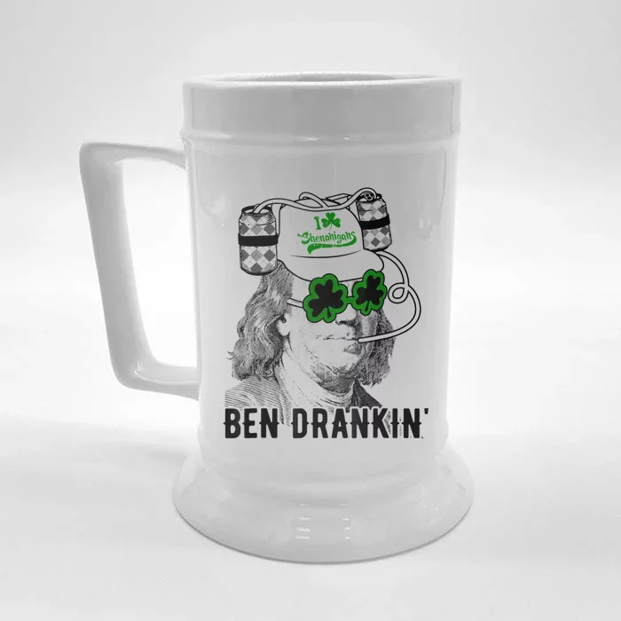 St Patricks Day, Ben Drankin, Funny St Patricks Day, St Patricks Day Drinking Front & Back Beer Stein