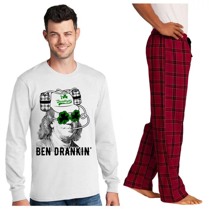 St Patricks Day, Ben Drankin, Funny St Patricks Day, St Patricks Day Drinking Long Sleeve Pajama Set