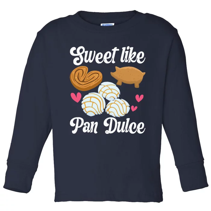 Sweet Pan Dulce Conchas Latina Mexican Mujer Concha Pastry Toddler Long Sleeve Shirt