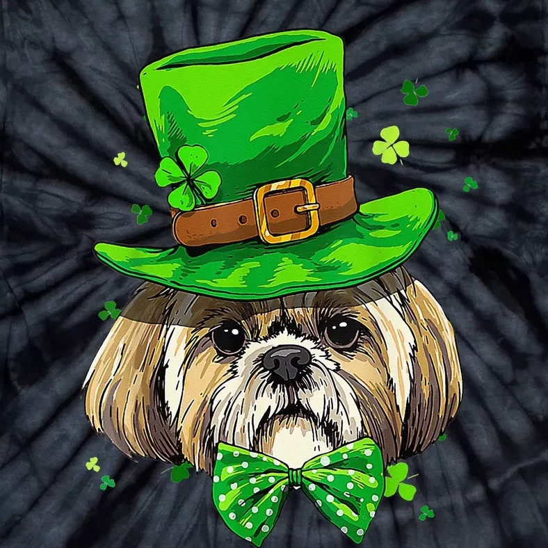 St Patrick's Day Leprechaun Shamrock Shih Tzu Irish Pet Dog Tie-Dye T-Shirt