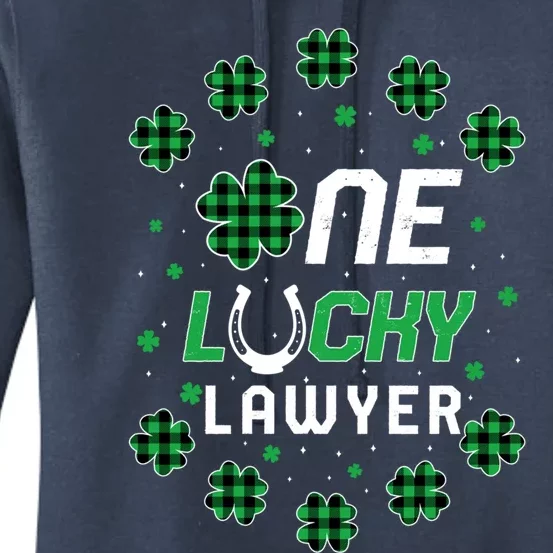 St Patricks Day Prek Kinder One Lucky Lawyer Funny Gift Women's Pullover Hoodie