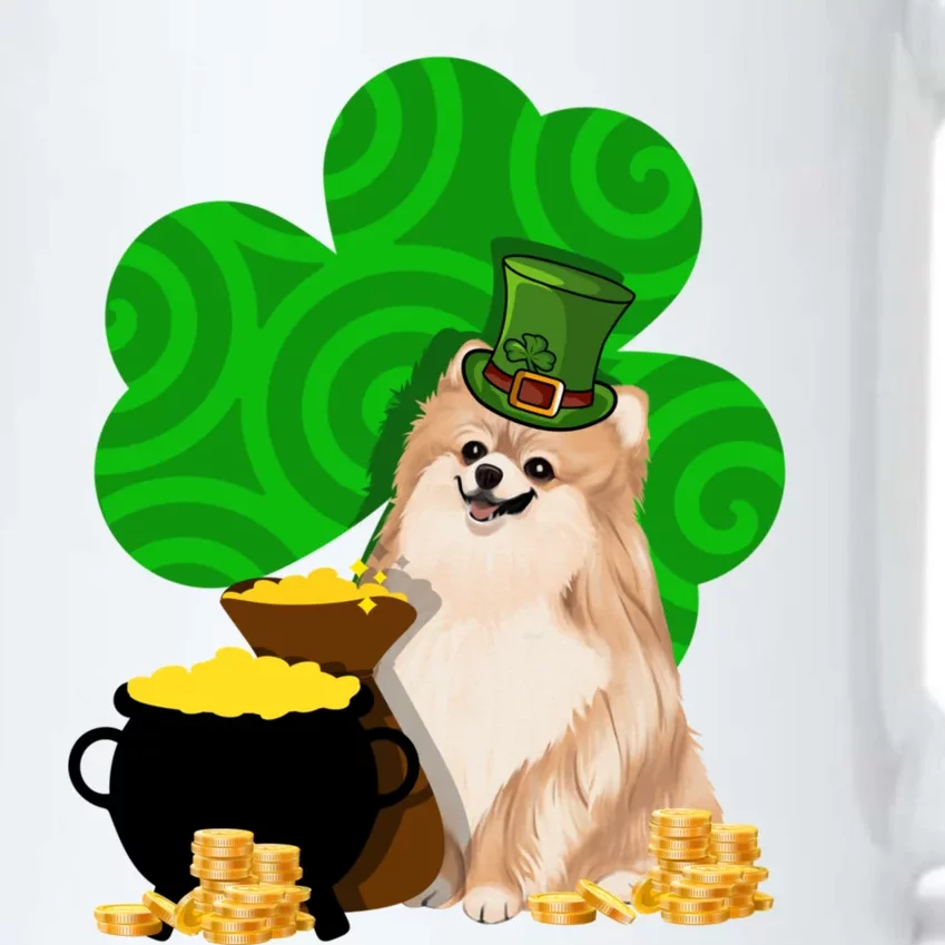 St Paddys Day Shamrock Dog Lover Pomeranian Clover Gift Black Color Changing Mug