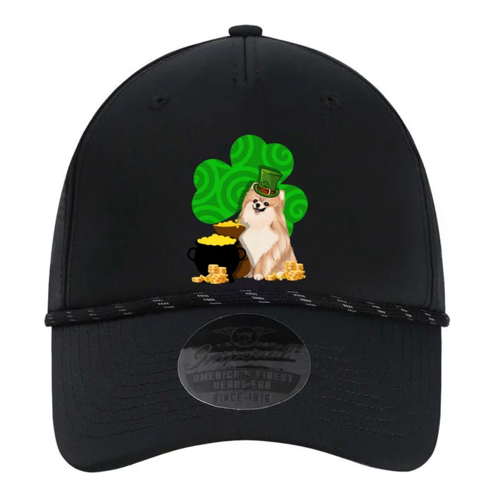 St Paddys Day Shamrock Dog Lover Pomeranian Clover Gift Performance The Dyno Cap