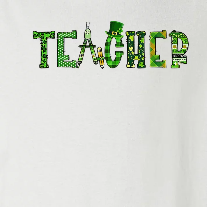 St Patrick's Day Teacher Irish Leopard Shamrock Pattern Toddler Long Sleeve Shirt