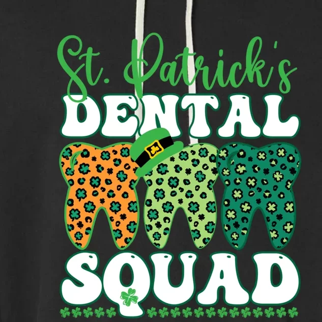 St Patrick's Dental Squad Leopard Tooth For Dentists Gift Garment-Dyed Fleece Hoodie