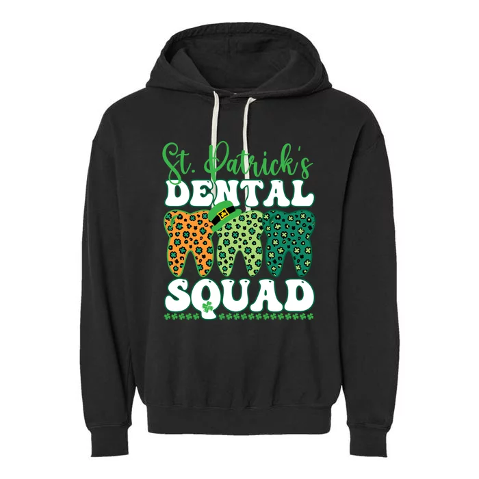 St Patrick's Dental Squad Leopard Tooth For Dentists Gift Garment-Dyed Fleece Hoodie