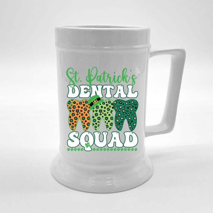 St Patrick's Dental Squad Leopard Tooth For Dentists Gift Front & Back Beer Stein