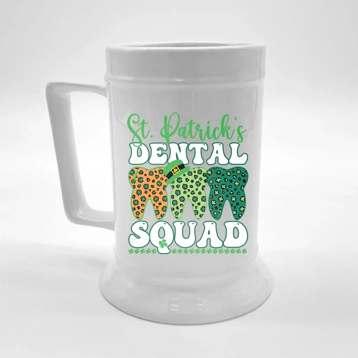 St Patrick's Dental Squad Leopard Tooth For Dentists Gift Front & Back Beer Stein