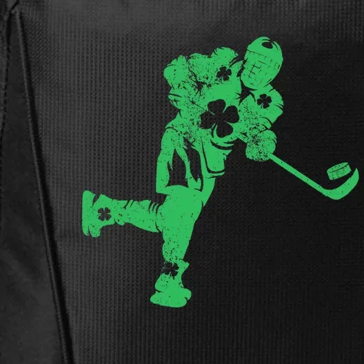 St Patricks Day Hockey Irish Boy Saint Paddy's Shamrock City Backpack