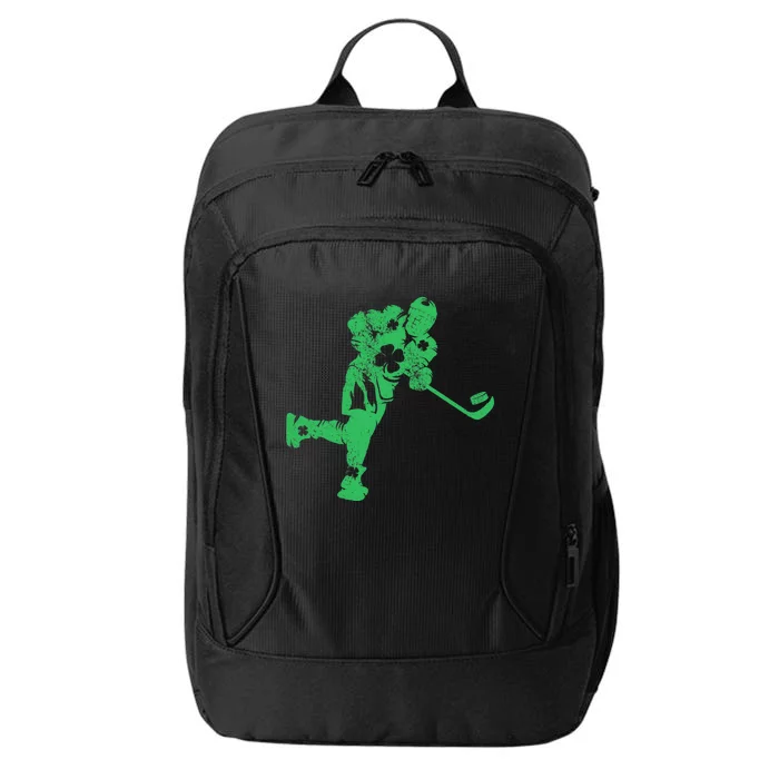 St Patricks Day Hockey Irish Boy Saint Paddy's Shamrock City Backpack