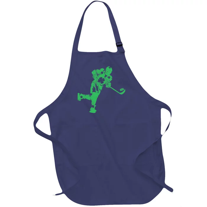 St Patricks Day Hockey Irish Boy Saint Paddy's Shamrock Full-Length Apron With Pocket