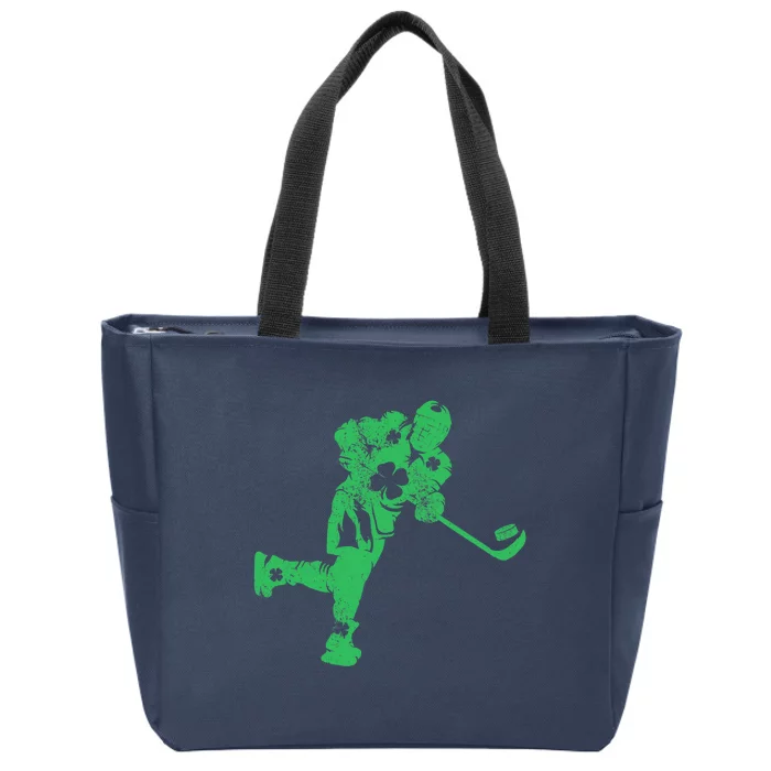 St Patricks Day Hockey Irish Boy Saint Paddy's Shamrock Zip Tote Bag