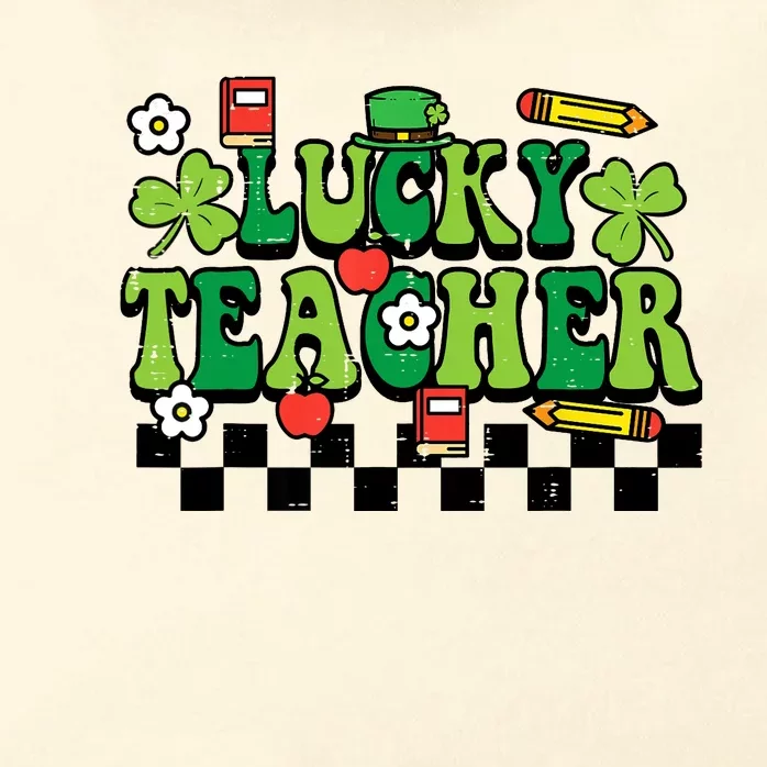 St Patricks Day Lucky Teacher Saint Paddys Groovy Wo Zip Tote Bag