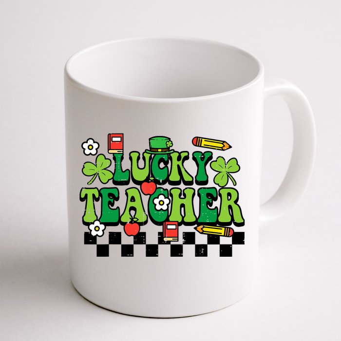 St Patricks Day Lucky Teacher Saint Paddys Groovy Wo Front & Back Coffee Mug