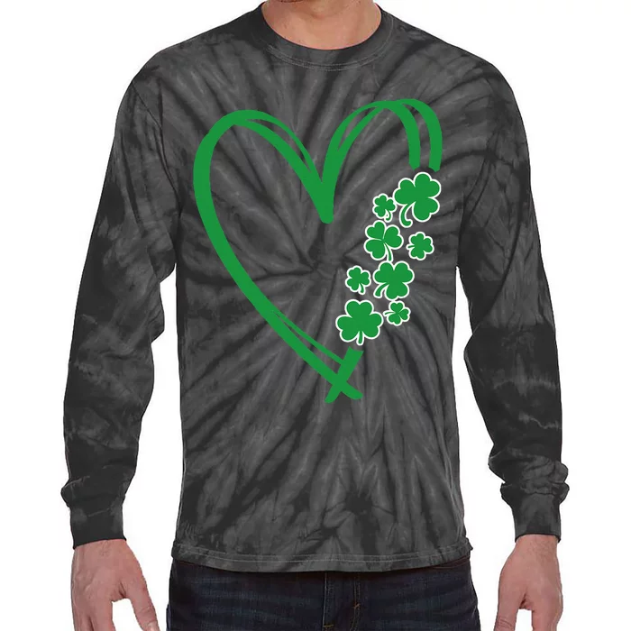 St Patricks Day Shamrock Irish Heart Saint Pattys Paddys Tie-Dye Long Sleeve Shirt