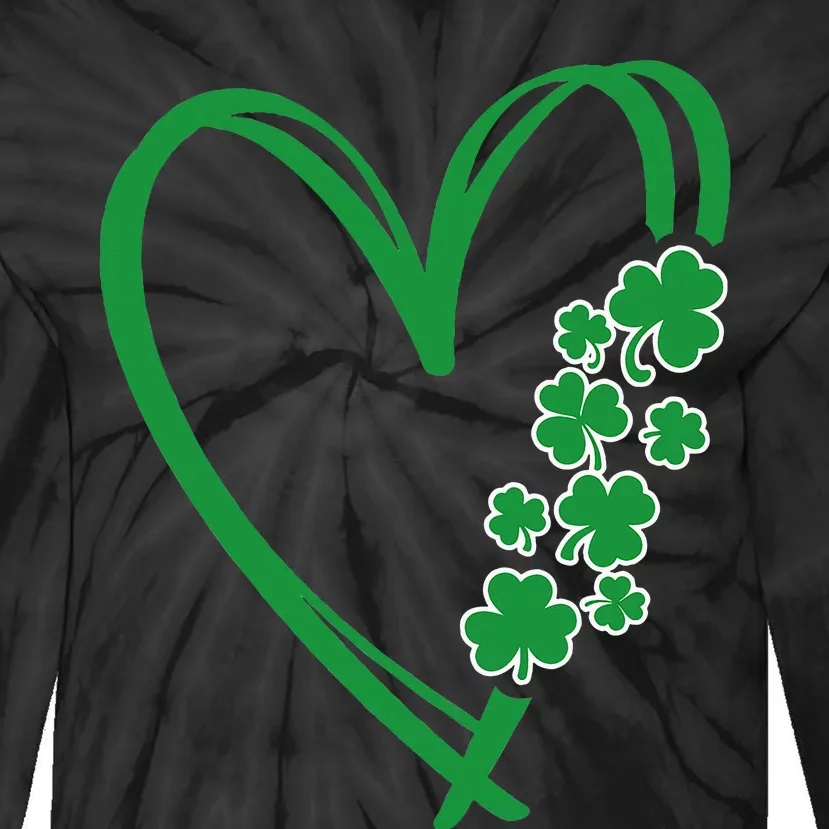 St Patricks Day Shamrock Irish Heart Saint Pattys Paddys Tie-Dye Long Sleeve Shirt