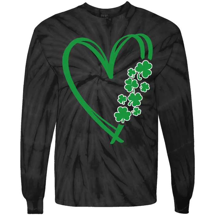 St Patricks Day Shamrock Irish Heart Saint Pattys Paddys Tie-Dye Long Sleeve Shirt