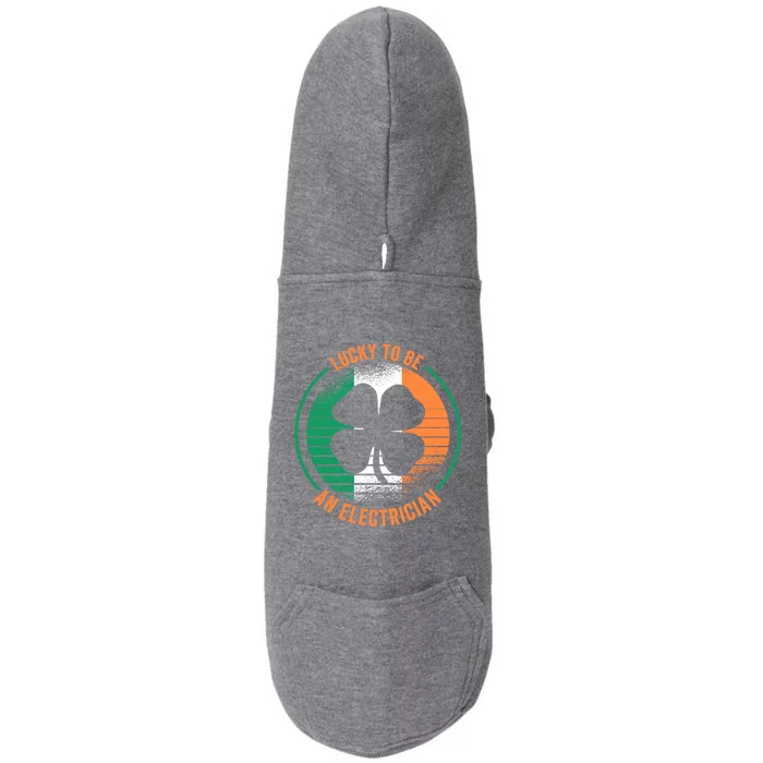 St Patricks Day Electrician Gift Doggie 3-End Fleece Hoodie