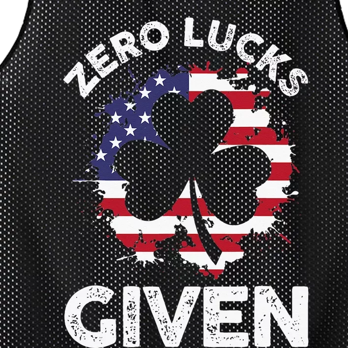 Saint Patrick's Day Irish Clover Shamrock Zero Lucks Given Mesh Reversible Basketball Jersey Tank