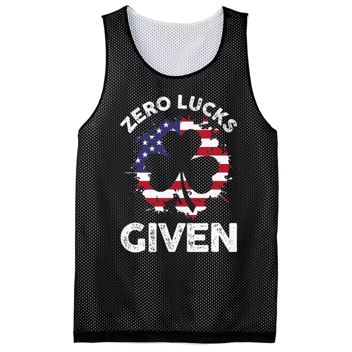 Saint Patrick's Day Irish Clover Shamrock Zero Lucks Given Mesh Reversible Basketball Jersey Tank