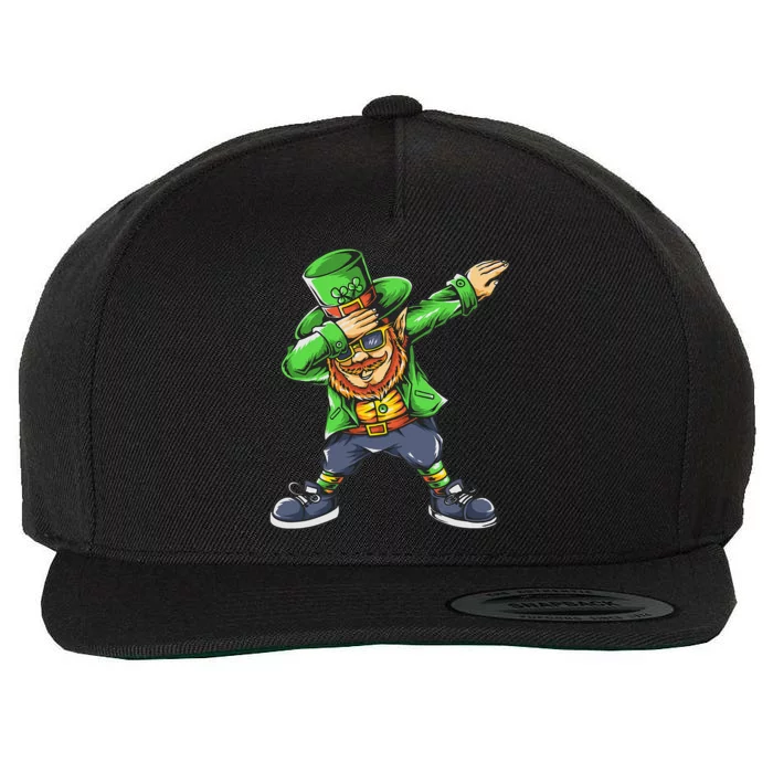 St Patricks Day Dabbing Leprechaun Dab Wool Snapback Cap