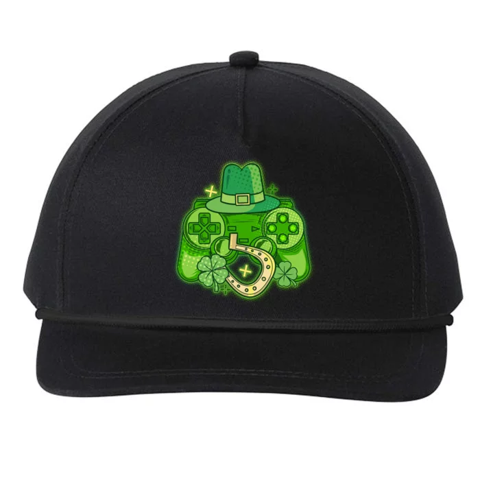 St Patricks Day Lucky Video Game Controller Snapback Five-Panel Rope Hat