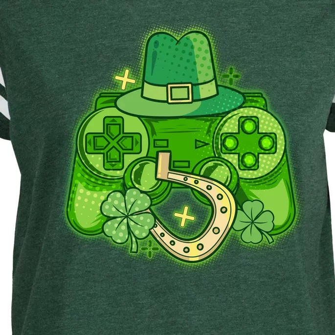 St Patricks Day Lucky Video Game Controller Enza Ladies Jersey Football T-Shirt