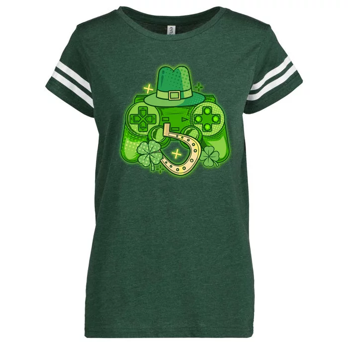 St Patricks Day Lucky Video Game Controller Enza Ladies Jersey Football T-Shirt