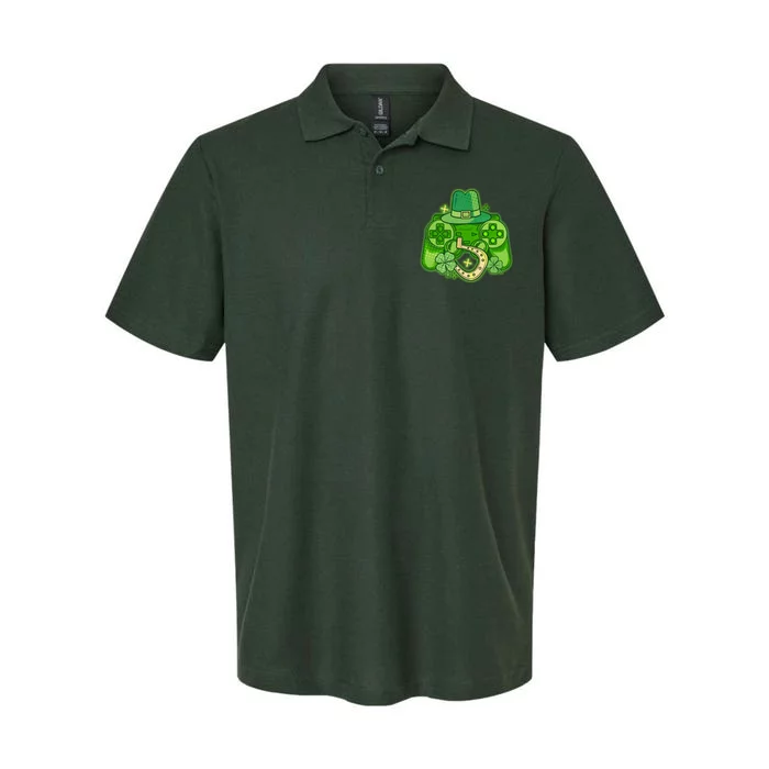 St Patricks Day Lucky Video Game Controller Softstyle Adult Sport Polo