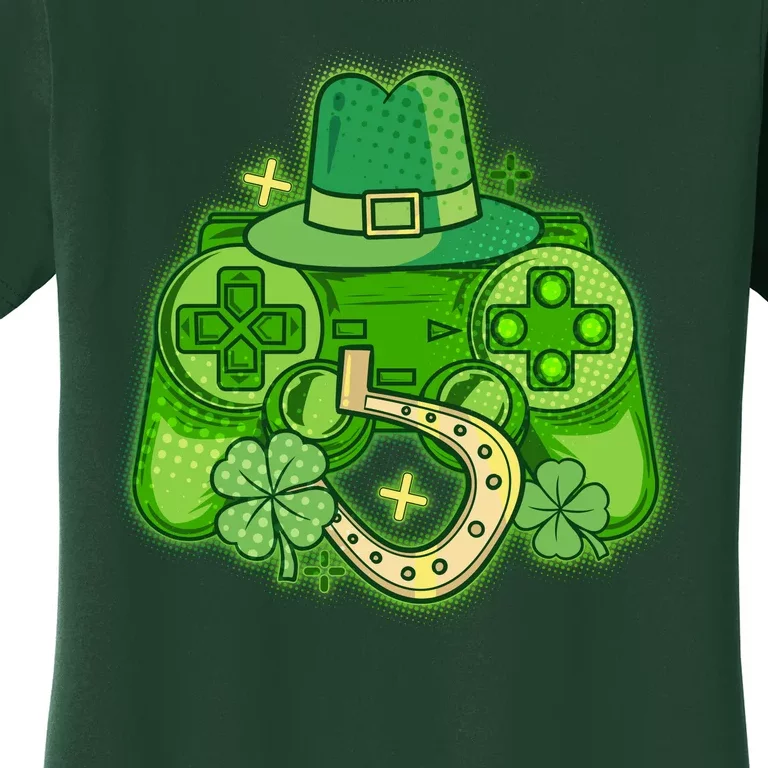 St Patricks Day Lucky Video Game Controller Women's T-Shirt