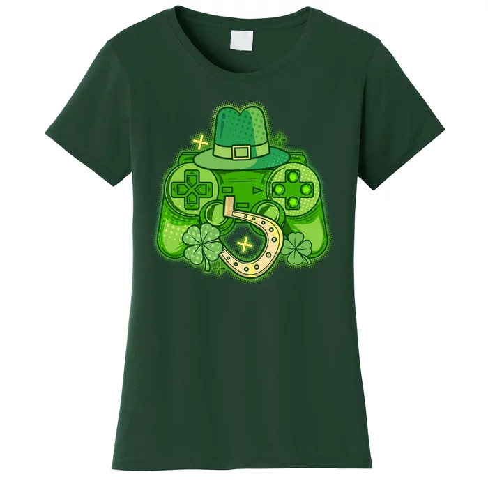 St Patricks Day Lucky Video Game Controller Women's T-Shirt