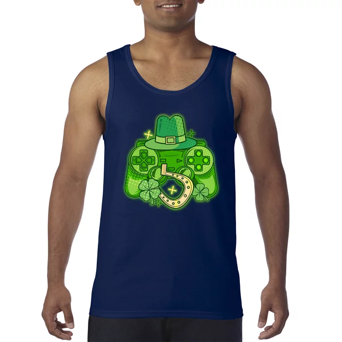 St Patricks Day Lucky Video Game Controller Tank Top