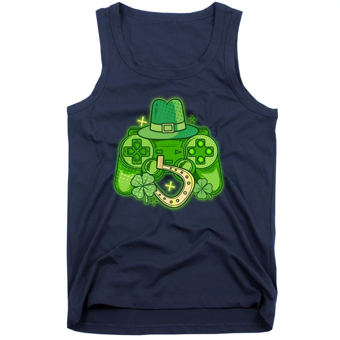 St Patricks Day Lucky Video Game Controller Tank Top