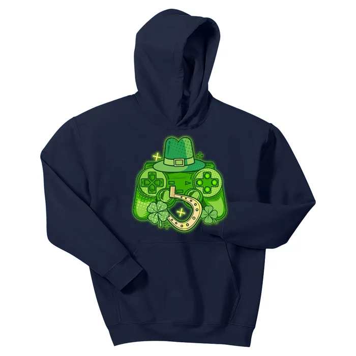 St Patricks Day Lucky Video Game Controller Kids Hoodie