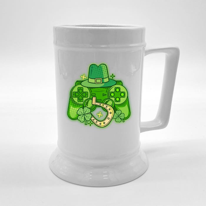 St Patricks Day Lucky Video Game Controller Front & Back Beer Stein