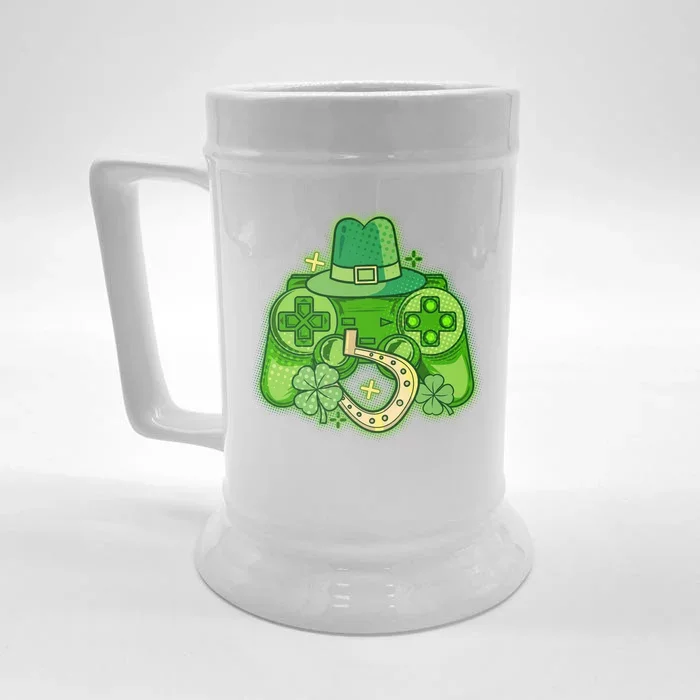 St Patricks Day Lucky Video Game Controller Front & Back Beer Stein