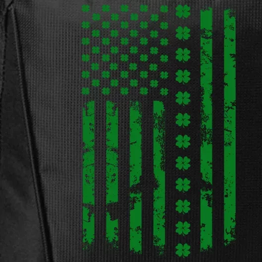 St Patrick's Day Distressed American Flag Shamrock City Backpack